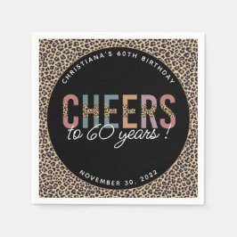 Servilleta De Papel Impresión de leopardo de la fiesta de cumpleaños 6