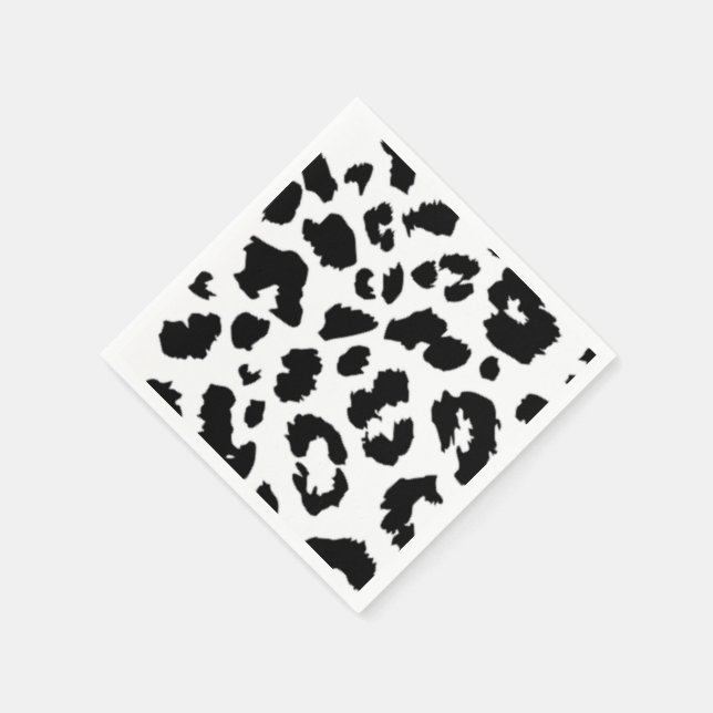 SERVILLETA DE PAPEL IMPRESIÓN DE LEOPARDO NEGRO (Borde)
