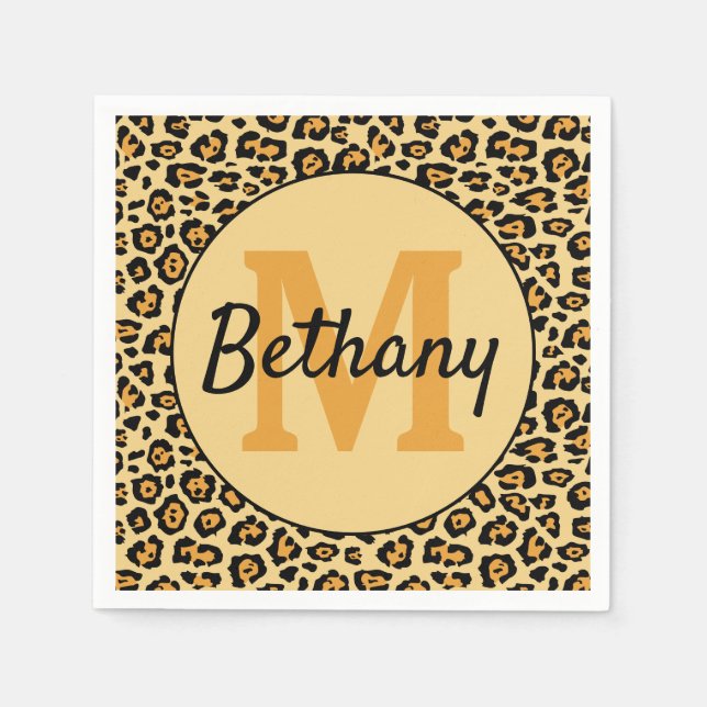 Servilleta De Papel Impresión de leopardo personalizada  (Anverso)