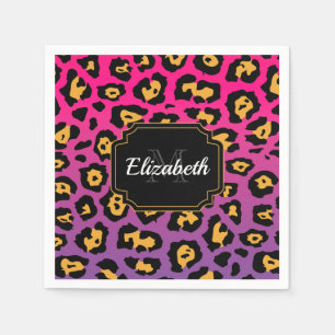 Servilleta De Papel Impresión de leopardo púrpura