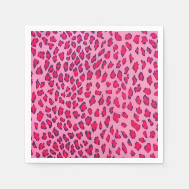 Servilleta De Papel Impresión de leopardo rosa (Anverso)