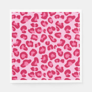 Servilleta De Papel Impresión de leopardo, rosa pastel, rosa caliente