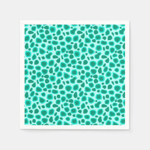 Servilleta De Papel Impresión de leopardo - Turquesa y Aqua