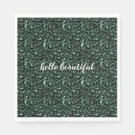 Servilleta De Papel Impresión de Leopardo Verde Esmeralda