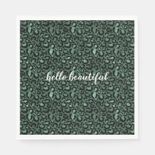 Servilleta De Papel Impresión de Leopardo Verde Esmeralda