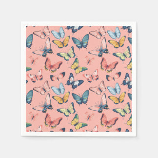 Servilleta De Papel Impresión de mariposa de color