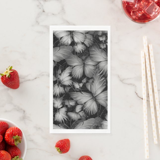 Servilleta De Papel Impresión de mariposas grises (In situ)