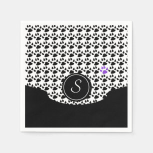 Servilleta De Papel Impresión de paja negra, blanca y púrpura