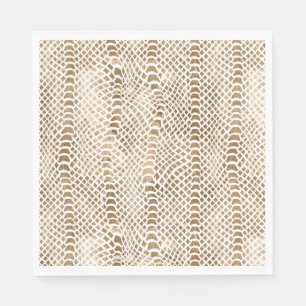 Servilleta De Papel Impresión de serpientes blancas de oro