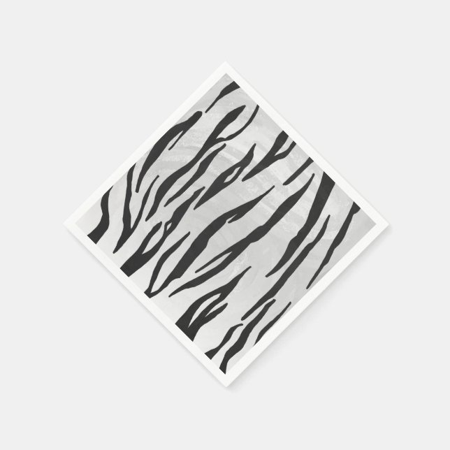 Servilleta De Papel Impresión de tigre en blanco y negro (Borde)