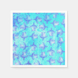 Servilleta De Papel Impresión de tortuga azul
