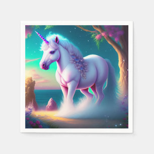 Servilleta De Papel Impresión de Unicornio en el arte forestal