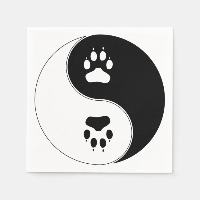 Servilleta De Papel Impresión de Yin Yang Paw (Anverso)