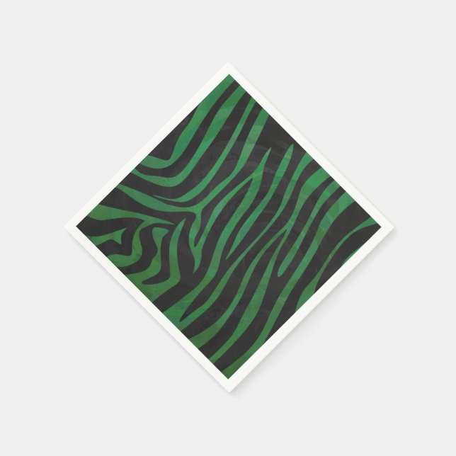 Servilleta De Papel Impresión en negro y verde cebra (Borde)