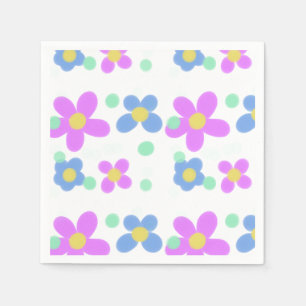 Servilleta De Papel Impresión floral de puntos de mod