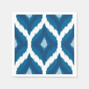 Servilleta De Papel Impresión geométrica moderna de Ocean Blue Ikat
