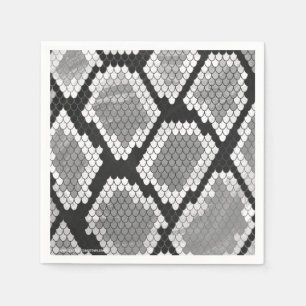 Servilleta De Papel Impresión gris y gris claro de serpiente