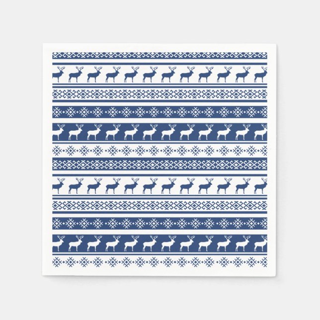 Servilleta De Papel Impresión navideña de ciervos escandinavos (Anverso)