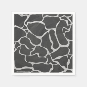 Servilleta De Papel Impresión negra y gris clara de la jirafa