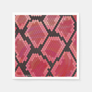 Servilleta De Papel Impresión negra y roja de la serpiente