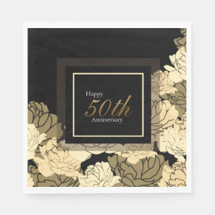 Servilleta De Papel Impresión rosa de oro, bronceado y amarillo por 50