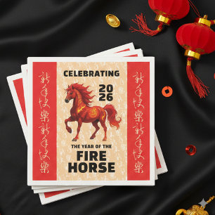 Servilleta De Papel Impresionante Año Chino del Caballo de Fuego 2026