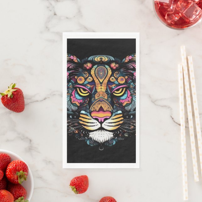 Servilleta De Papel Impresionante cabeza de tigre (In situ)