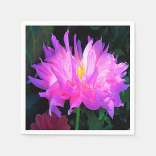 Servilleta De Papel Impresionante Cactus Dahlia Rosa y Purpura
