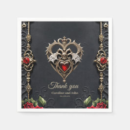 Servilleta De Papel Impresionante corazón gótico