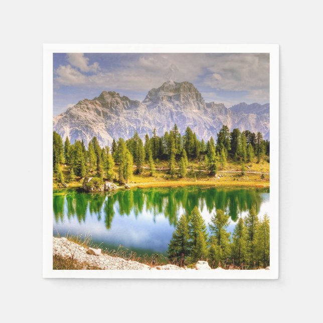 Servilleta De Papel Impresionante vista panorámica de los Dolomitas It (Anverso)