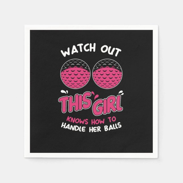 Servilleta De Papel Impresionantes golfistas mujeres manejan sus bolas (Anverso)