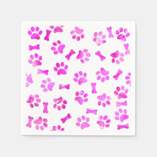 Servilleta De Papel Impresiones de color de agua rosa en la pintura Cu