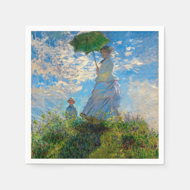 Servilleta De Papel Impresionismo de Monet Woman Parasol (Anverso)