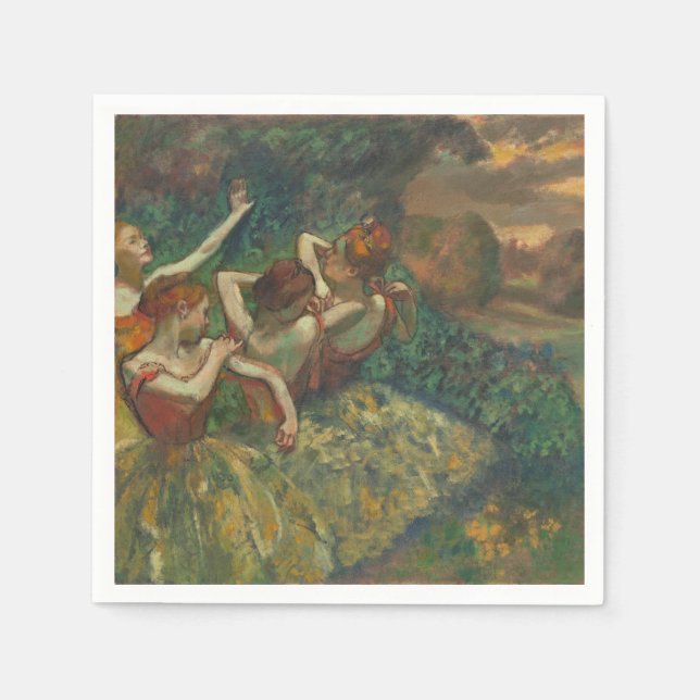 Servilleta De Papel Impresionista de los cuatro bailarines Edgar Degas (Anverso)