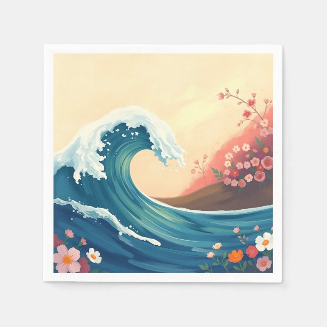 Servilleta De Papel Impressionistic Ocean Wave (Anverso)