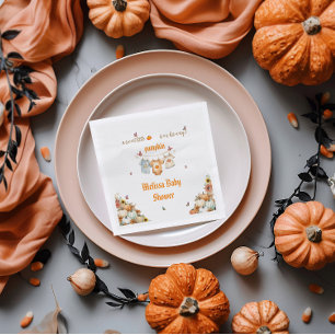 Servilleta De Papel Imprimible Baby Shower de calabaza dulce de otoño