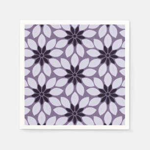 Servilleta De Papel Imprimir en bloque flores de mosaico púrpura