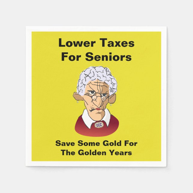 Servilleta De Papel Impuestos Más Bajos Para Los Mayores (Anverso)