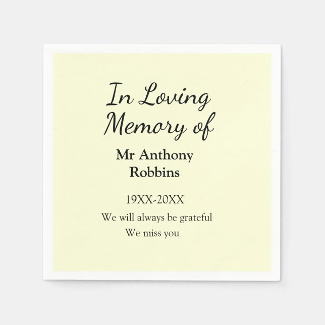 Servilleta De Papel In Loving memory of name funeral memory keepsake (Anverso)