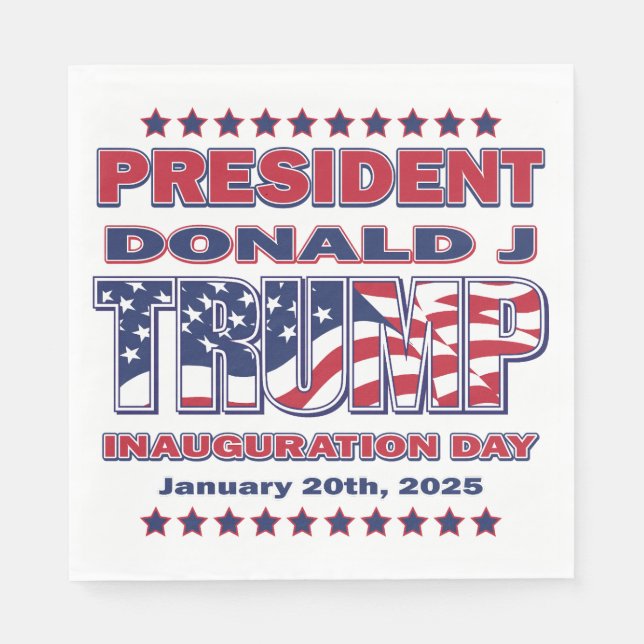 Servilleta De Papel Inauguración del presidente Trump 2025 (Anverso)