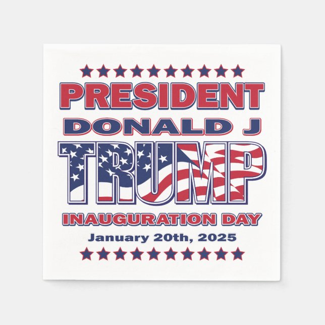 Servilleta De Papel Inauguración del presidente Trump 2025 (Anverso)