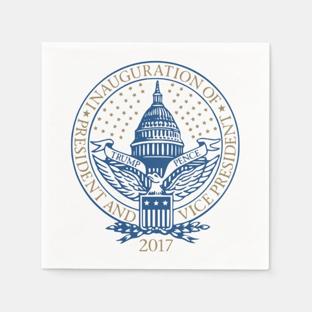 Servilleta De Papel Inauguración presidencial Logo de Trump Pence 2017 (Anverso)