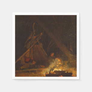 Servilleta De Papel Incendio en el campamento de Winslow Homer