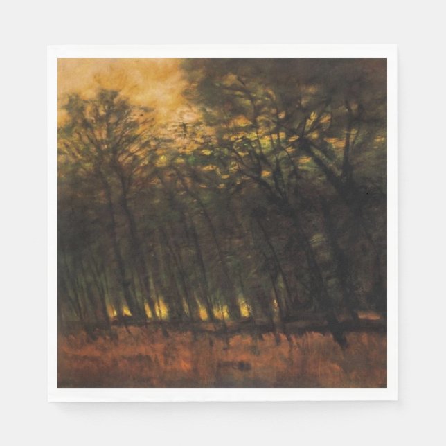 Servilleta De Papel Incendios en el bosque (por Laszlo Mednyanszky) (Anverso)