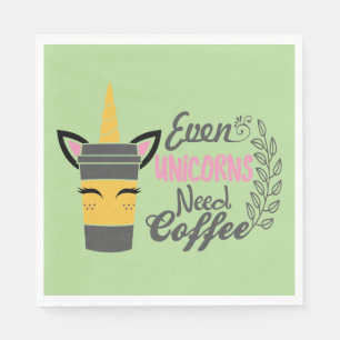 Servilleta De Papel Incluso los unicornios necesitan Fiesta de café