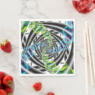 Servilleta De Papel Incompleto   Arte fractal azul y verde