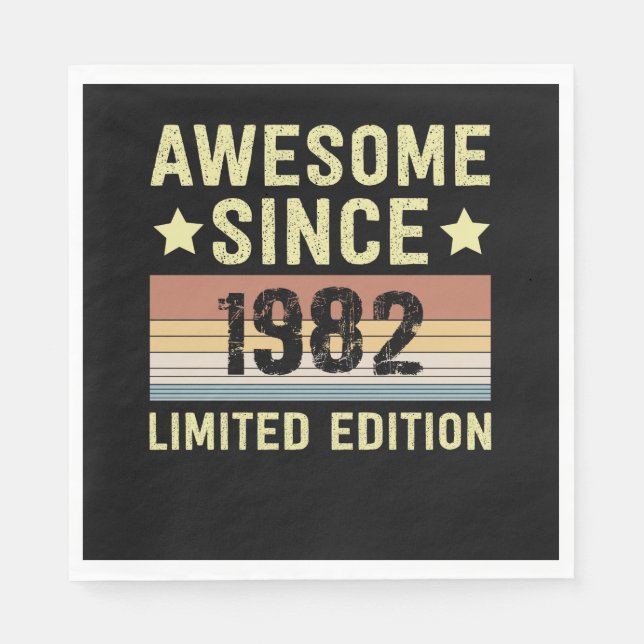 Servilleta De Papel Increíble desde Cumpleaños 1982 (Anverso)