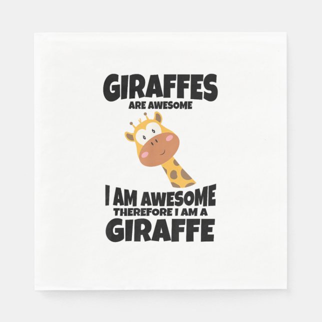 Servilleta De Papel Increíble Personalizado, soy una jirafa de camisas (Anverso)