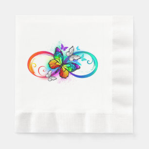 Servilleta De Papel Infinidad brillante con la mariposa arcoiris