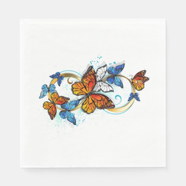 Servilleta De Papel Infinidad de Mariposas Monarca (Anverso)